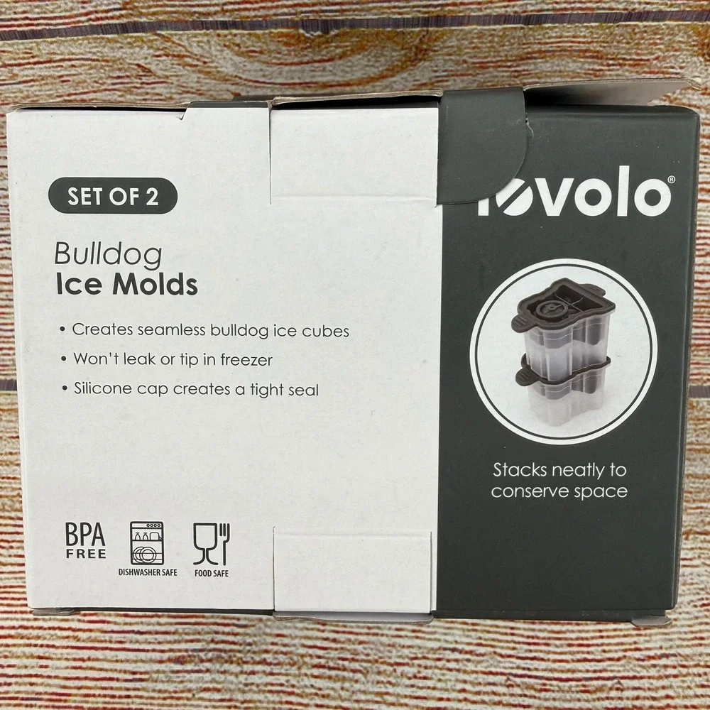 Tovolo Bulldog Ice Molds Set of 2 Slow Melting Silicone Dog Shaped Ice‎ Cubes